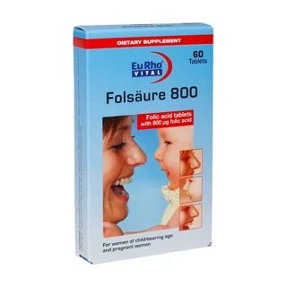 فولیک اسید 800 میکرو گرم 60 عددی یورو ویتال